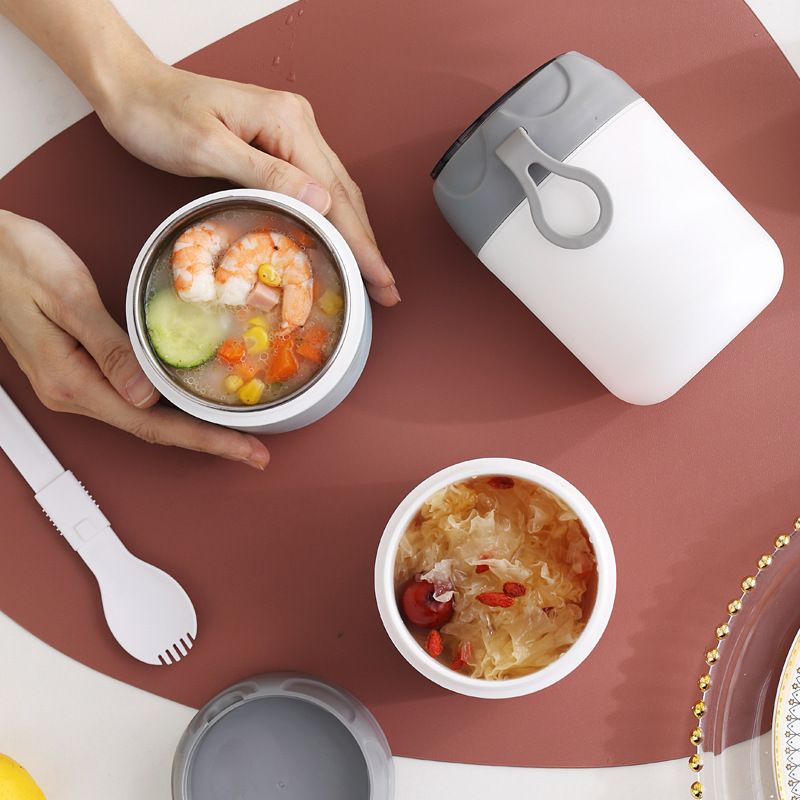 Taza de sopa al por mayor de acero inoxidable 304, con tapa, taza de desayuno resistente al calor
