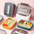 Office Worker 304 Stainless Steel Japanese Style Compartment Lunch Box Large Capacity Student Cafeteria Takeout Lunch Bento Box with Lid