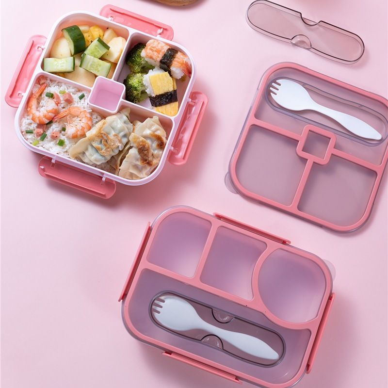 Minimalist Student Plastic Compartment Lunch Box Office Worker Lunch Bento Box Portable Takeout Food Container