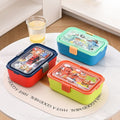 INS Style Plastic Bento Box Student Cartoon Compartment Lunch Box with Spoon and Fork Microwave Safe Lunch Box
