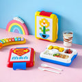 Cartoon DIY Pixel Building Blocks Kids Compartment Plastic Lunch Box Student Lunch Bento Box Picnic