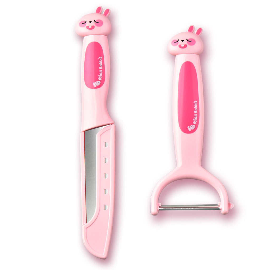 Kitchen Home Fruit Knife Peeler Set Student Cartoon Stainless Steel Peeler Travel Portable Tableware