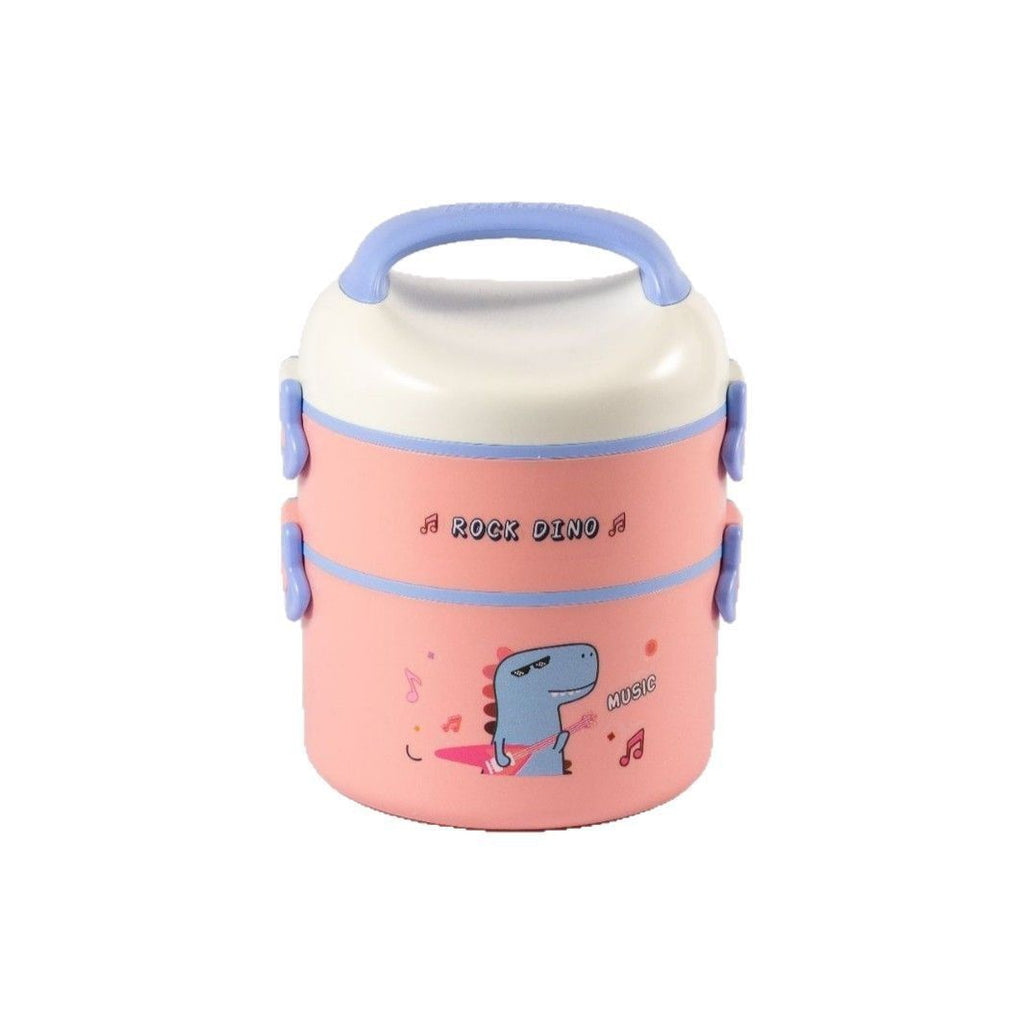 Student Cartoon Round Bucket Plastic Lunch Box Single/Double Layer Office Worker Bento Box Large Capacity Heating