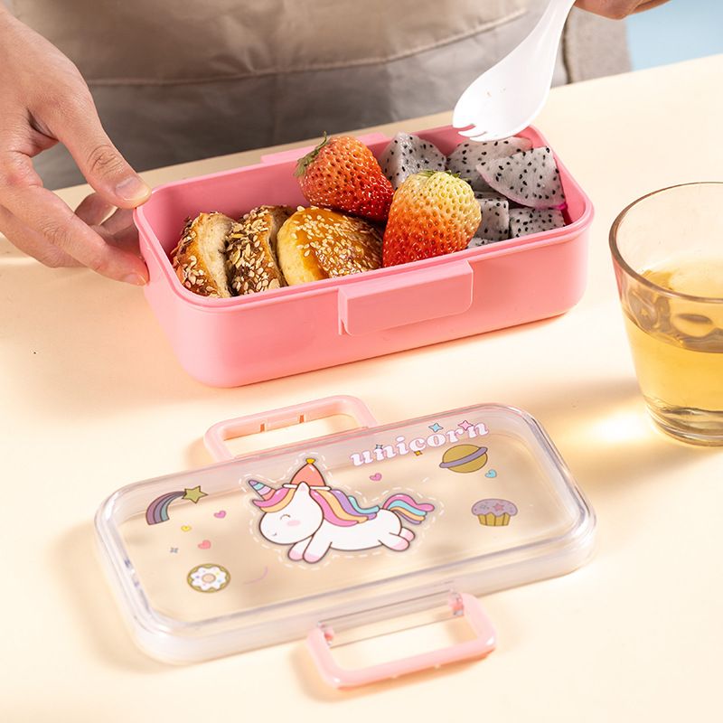 Kids Cartoon Dinosaur Dolphin Plastic Lunch Box Student Lunch Bento Box Microwave Safe Spring Outing Food Container