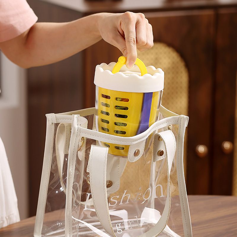 Minimalist Cloud Salad Cup Student Picnic Fruit Cup Double-Layer Draining Office Worker Portable Breakfast Cup Yogurt Cup