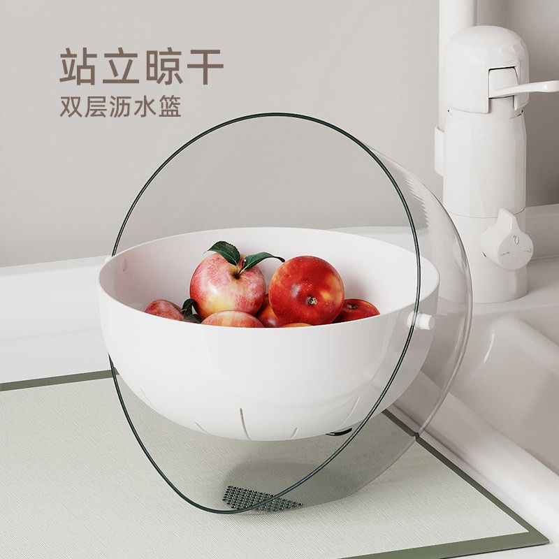 Wholesale Plastic Draining Basket, 2-Layer 304 Stainless Steel Colander