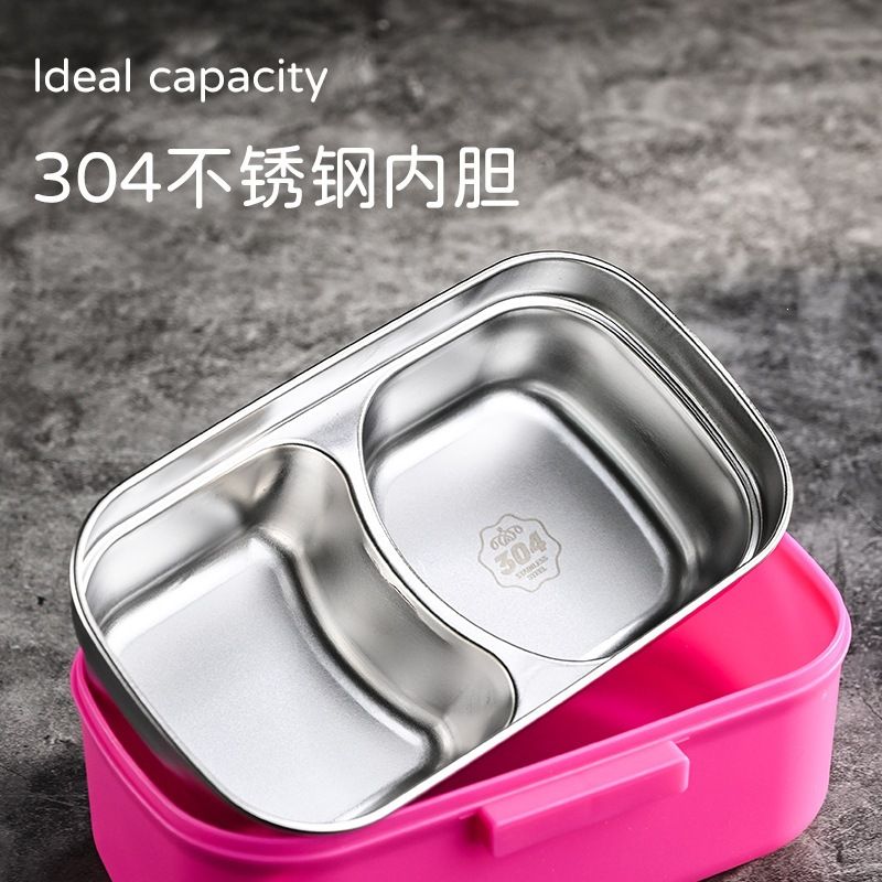 Fiambrera Bento de acero inoxidable 304 al por mayor, caja de alimentos estilo Bento