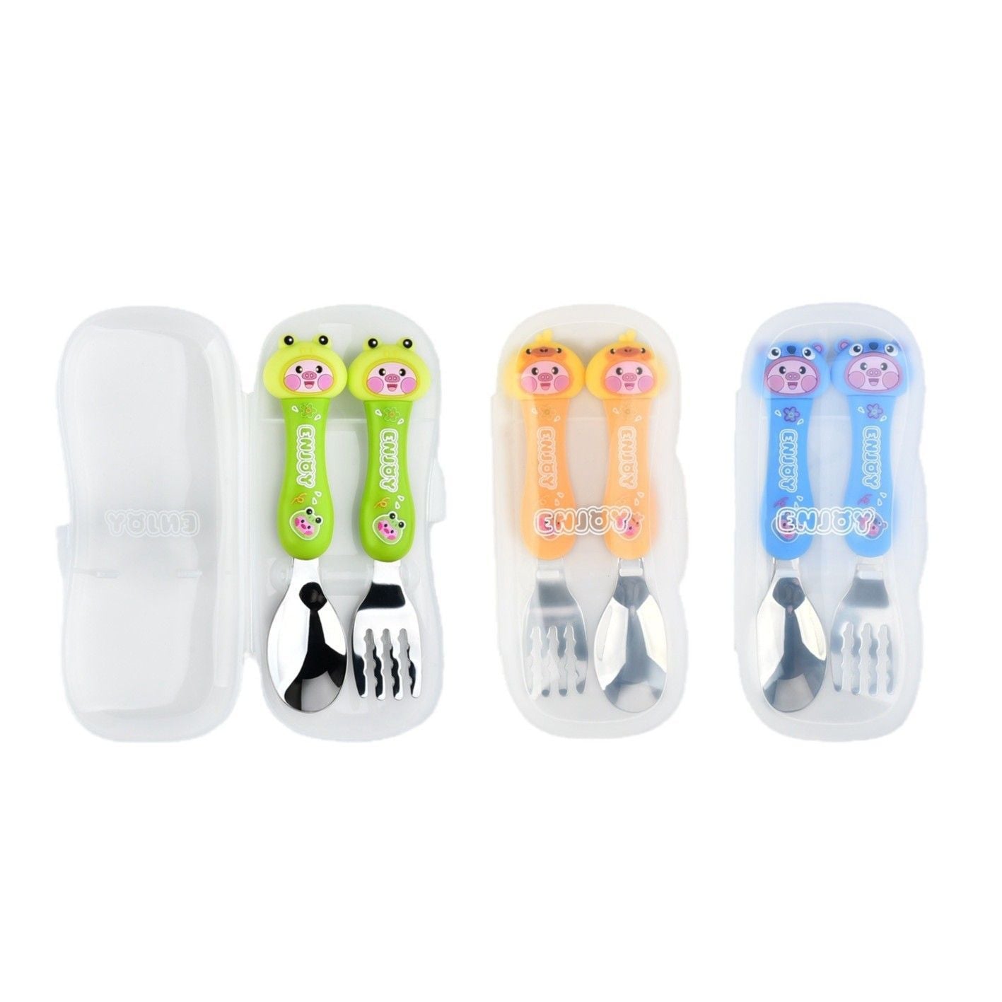 Cartoon Kids 304 Stainless Steel Tableware Set 2-Piece Set Gift Portable Student Spoon and Fork Set