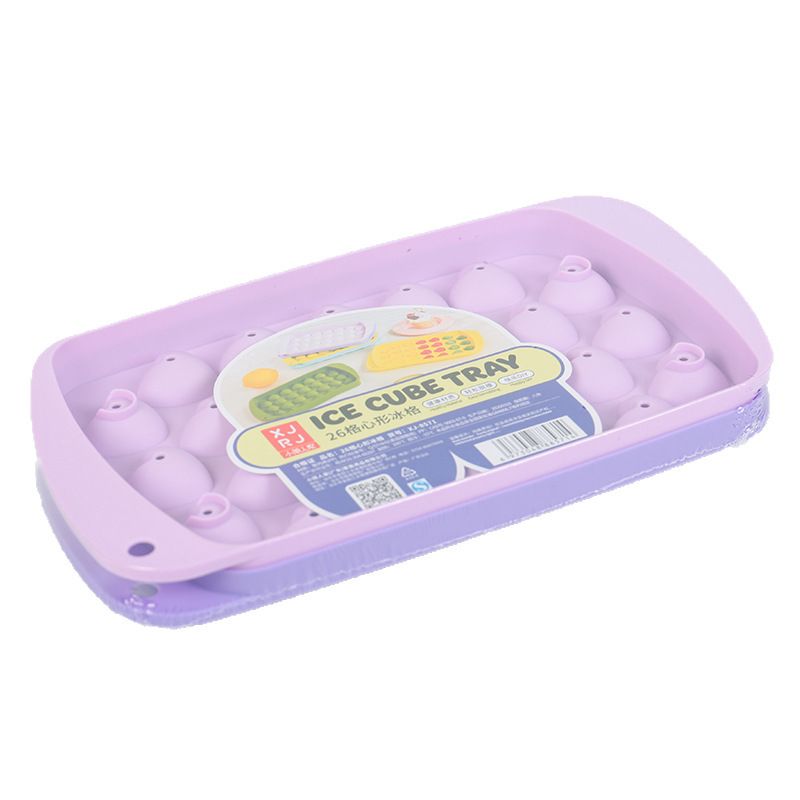 Household DIY 26-Grid Heart Shape Ice Cube Mold Plastic Ice Tray Large Ice Cube Ice Maker Box Ice Ball Mold