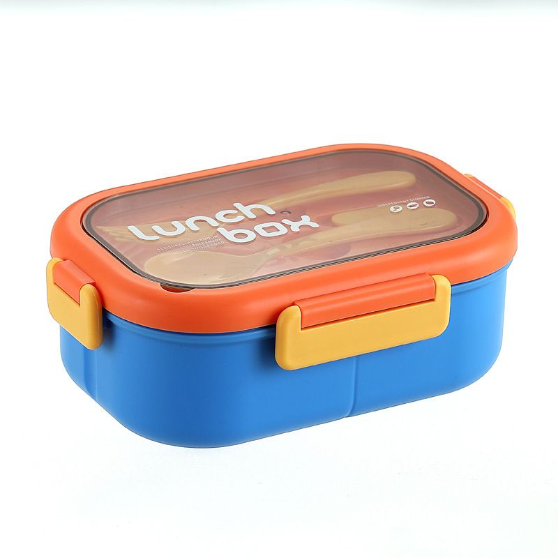 Student 304 Stainless Steel Compartment Lunch Box Office Worker Plastic Portable Lunch Bento Box with Spoon and Fork Food Container