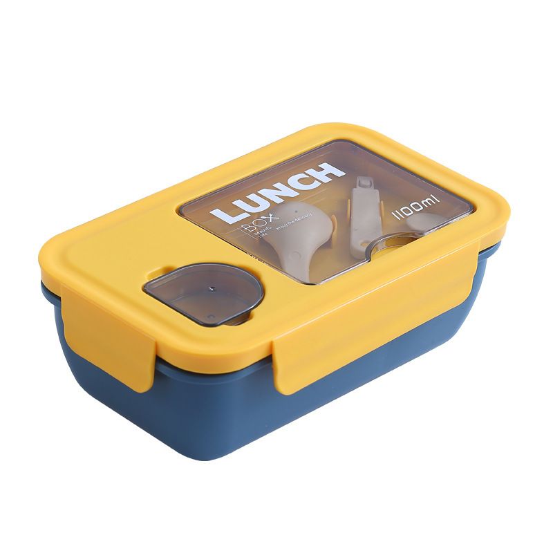Minimalist Japanese Style Student Compartment Plastic Lunch Box Sauce Box Office Worker Lunch Bento Box Microwave Safe Heating