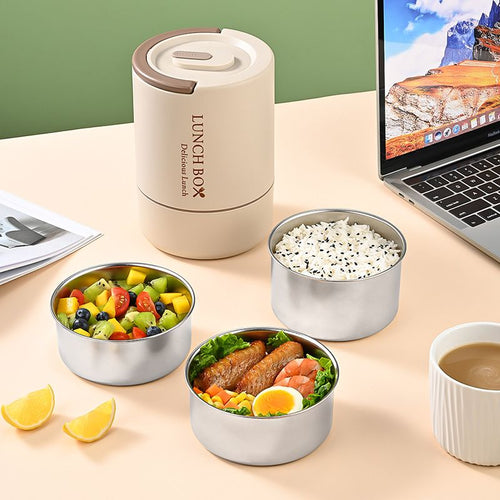 Fiambrera Bento de Acero Inoxidable 304 al por Mayor, para Niños y Estudiantes, Minimalista