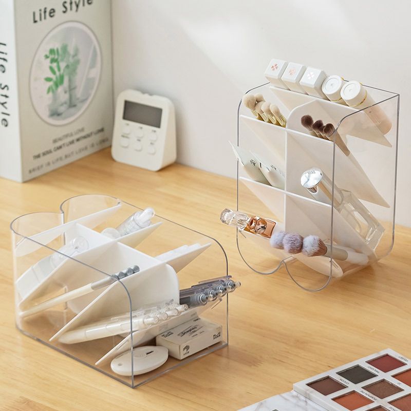 Student Dorm Desktop Pen Holder Storage Box Slanted Insert Pen Stand Office Document Storage Organizer Box