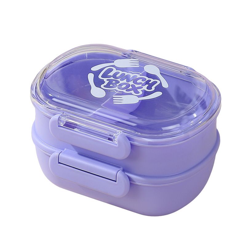 Minimalist Student Single/Double Layer Plastic Lunch Box with Lid Office Worker Portable Lunch Bento Box Food Container
