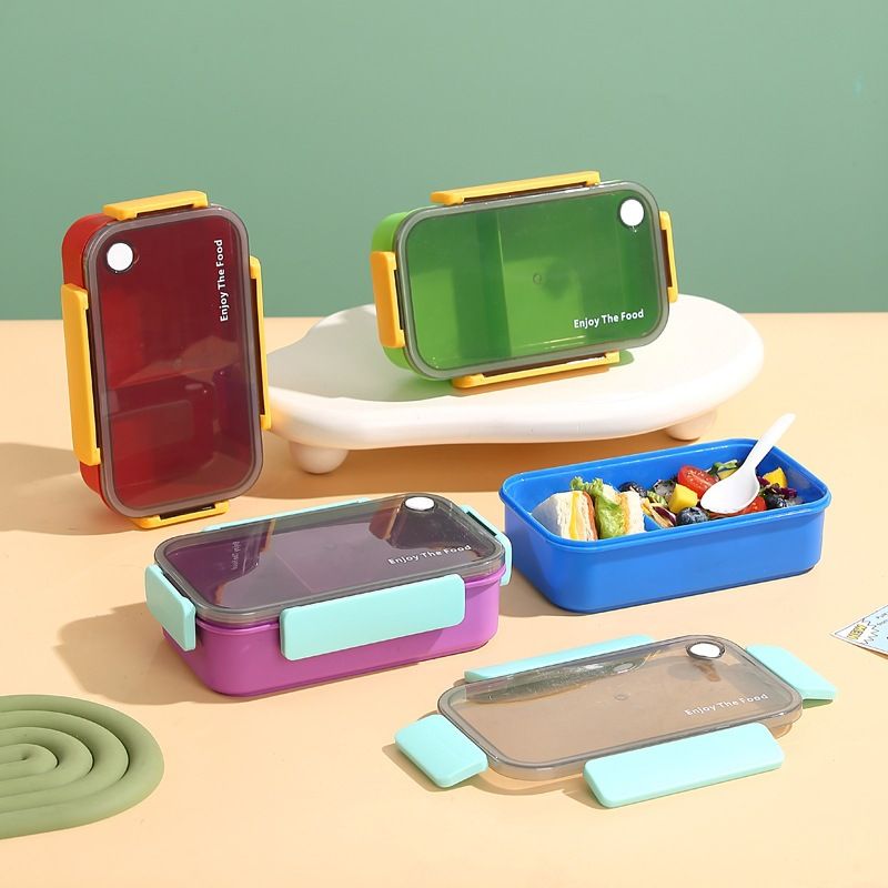 Korean Style Student Meal Prep Compartment Lunch Box Office Worker Lunch Box Microwave Safe Portable Buckle Bento Box