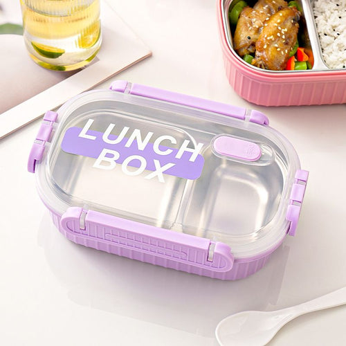 Fiambrera Bento de acero inoxidable 304 al por mayor, para escuela y oficina