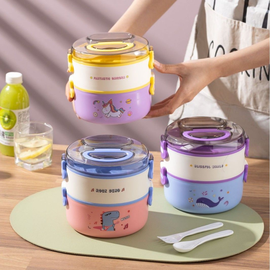 Fiambrera Bento de Plástico al por Mayor, Recipiente Portátil para Preparar Comidas