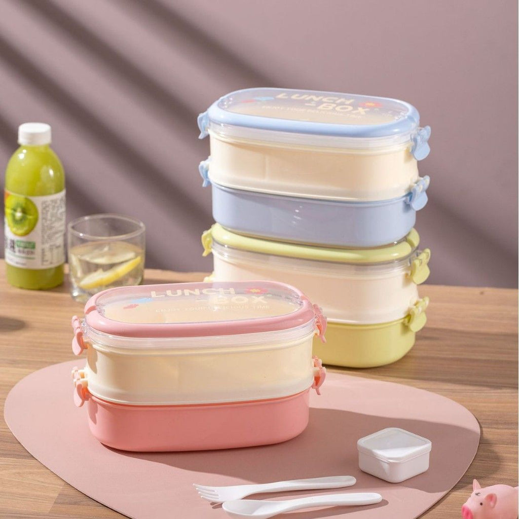 Minimalist Student Large Capacity Multi-Layer Compartment Plastic Lunch Box Office Worker Portable Lunch Bento Box Microwave Safe