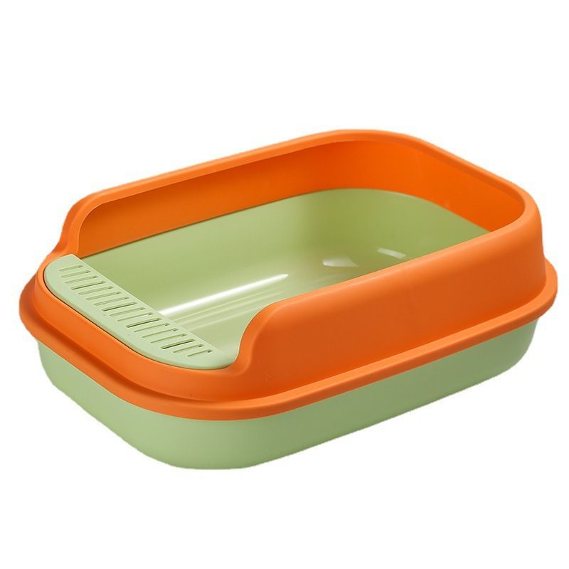 Semi-Covered Large Cat Litter Box Thickened Anti-Splash Cat Toilet Cat Litter Pet Supplies Wholesale Cat Litter Box with Scoop
