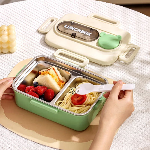 Fiambrera Bento de Acero Inoxidable 304 al por Mayor, Recipiente Hermético para Almuerzo