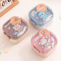Minimalist Square Student Double-Layer Plastic Lunch Box Camping Picnic Kids Lunch Bento Box Food Container