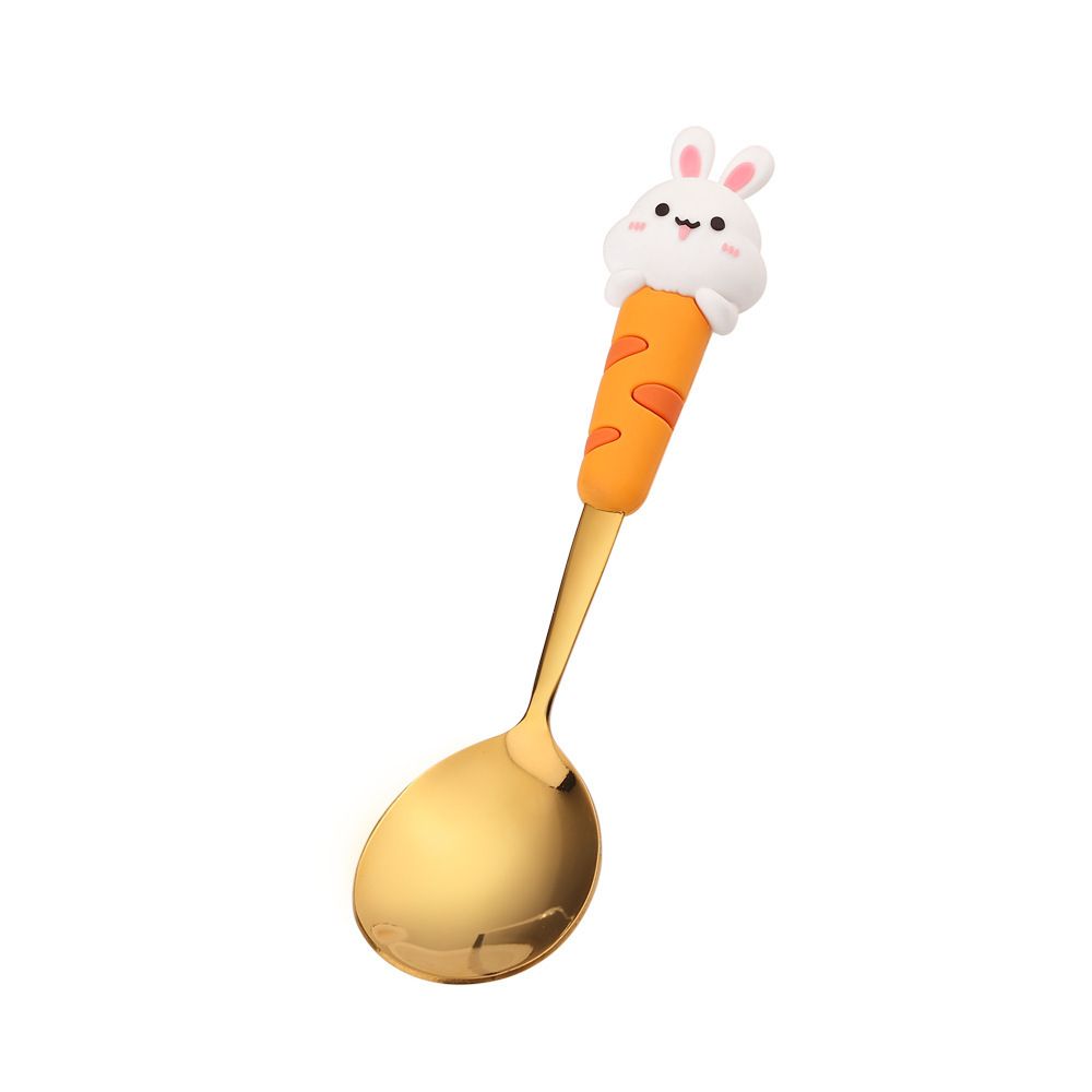 Cartoon Chinese Zodiac Stirring Spoon Stainless Steel Cute Dessert Cake Fruit Fork Tableware