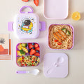 Cartoon Square Double-Layer Student Lunch Box Outdoor Portable Light Food Container Office Worker Lunch Bento Box