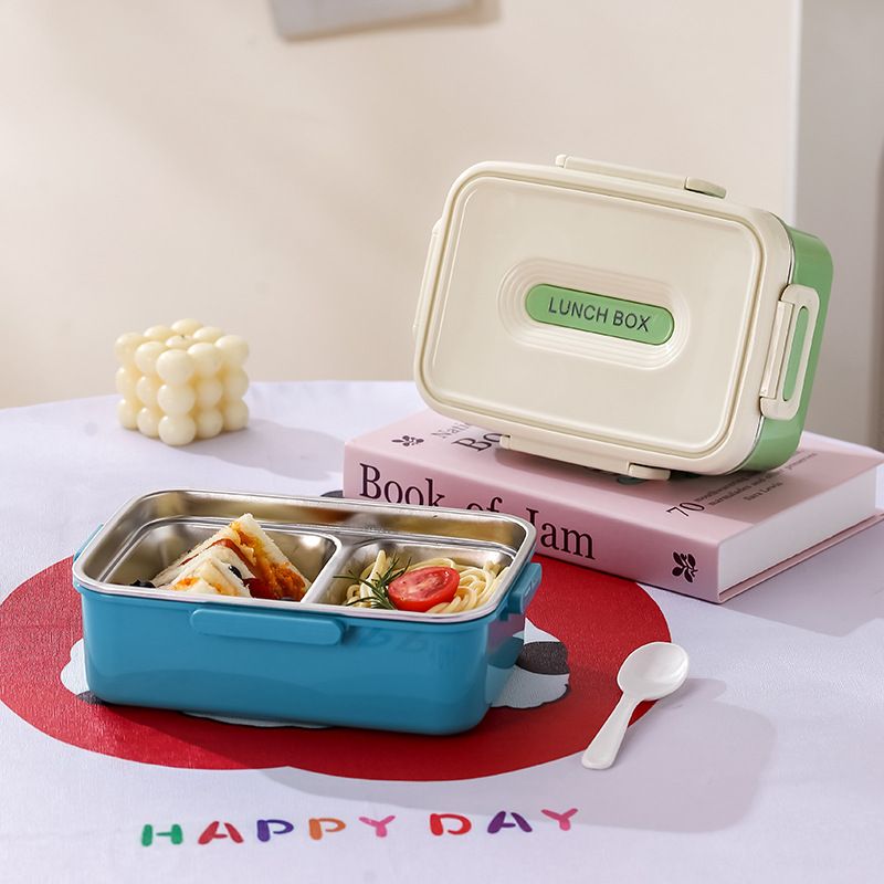 Fiambrera Bento de Acero Inoxidable 304 al por Mayor, Recipiente Apilable para Alimentos