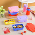 Double-Layer Lunch Box and Water Cup Set Microwave Safe Plastic Food Container Water Cup Large Capacity Student Meal Prep Compartment Bento Box