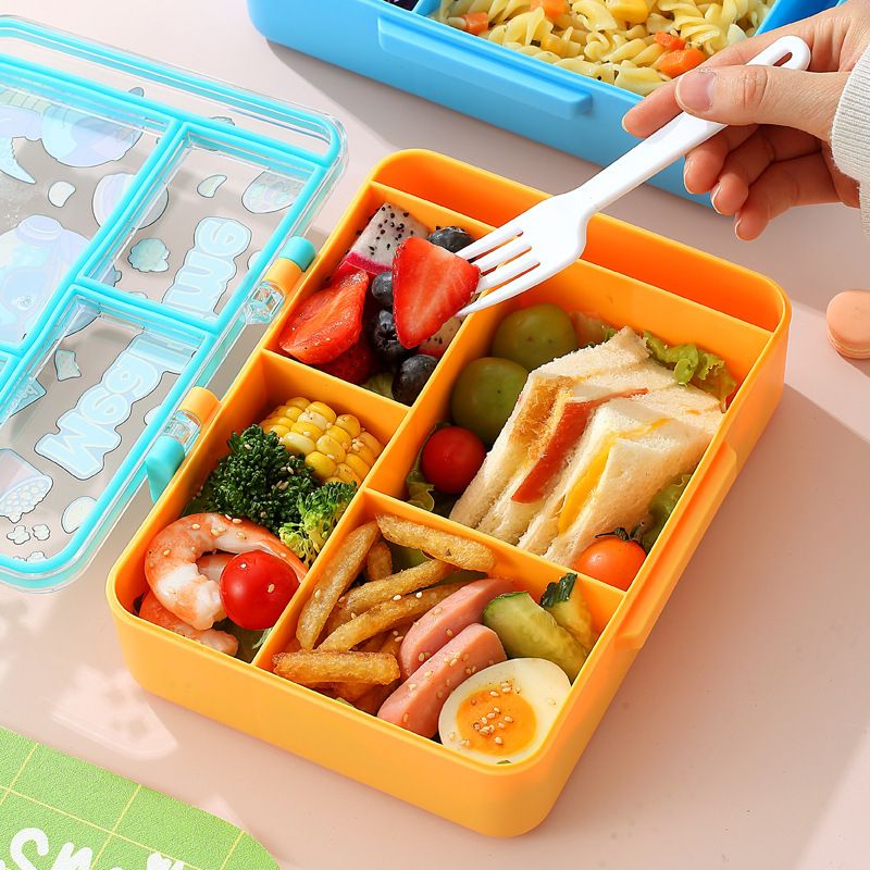 Student Cartoon Compartment Lunch Box Office Worker Lunch Bento Box Large Capacity Picnic Snack Food Container