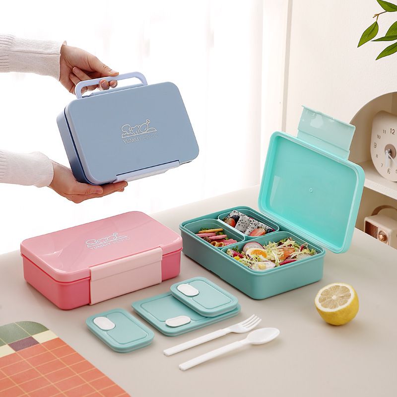 Office Worker Portable Compartment Lunch Box Student Minimalist Microwave Safe Heating Plastic PP Lunch Bento Box with Lid