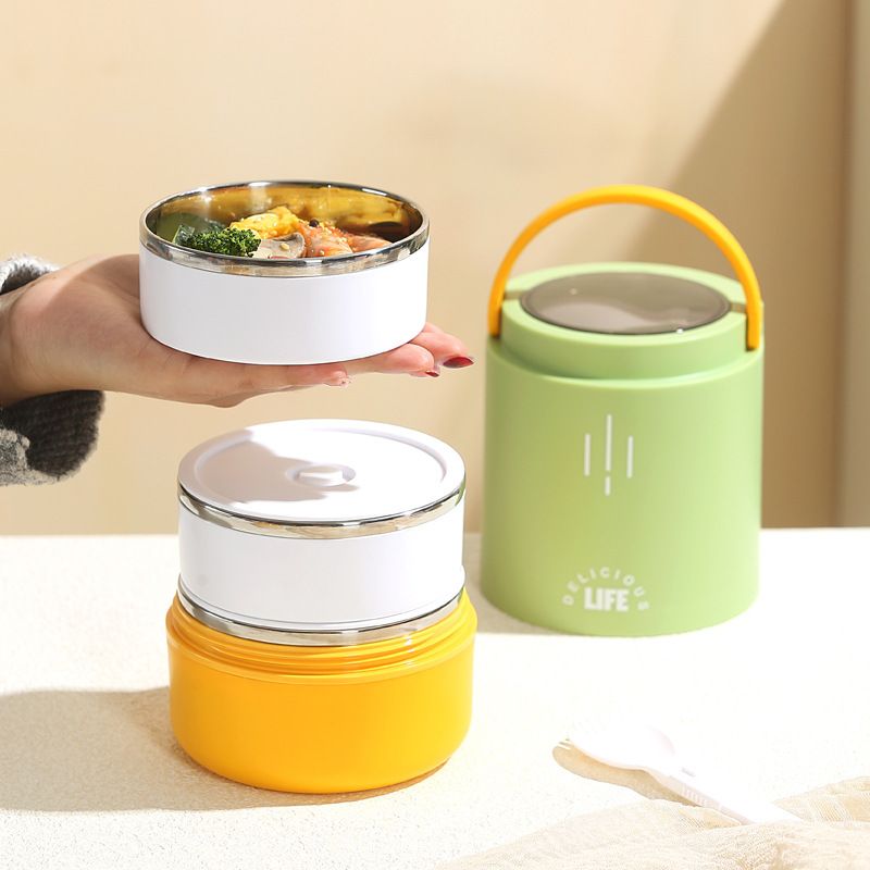 Student Fresh 304 Stainless Steel Multi-Layer Lunch Box Office Worker Portable Bucket Lunch Bento Box with Lid Tableware