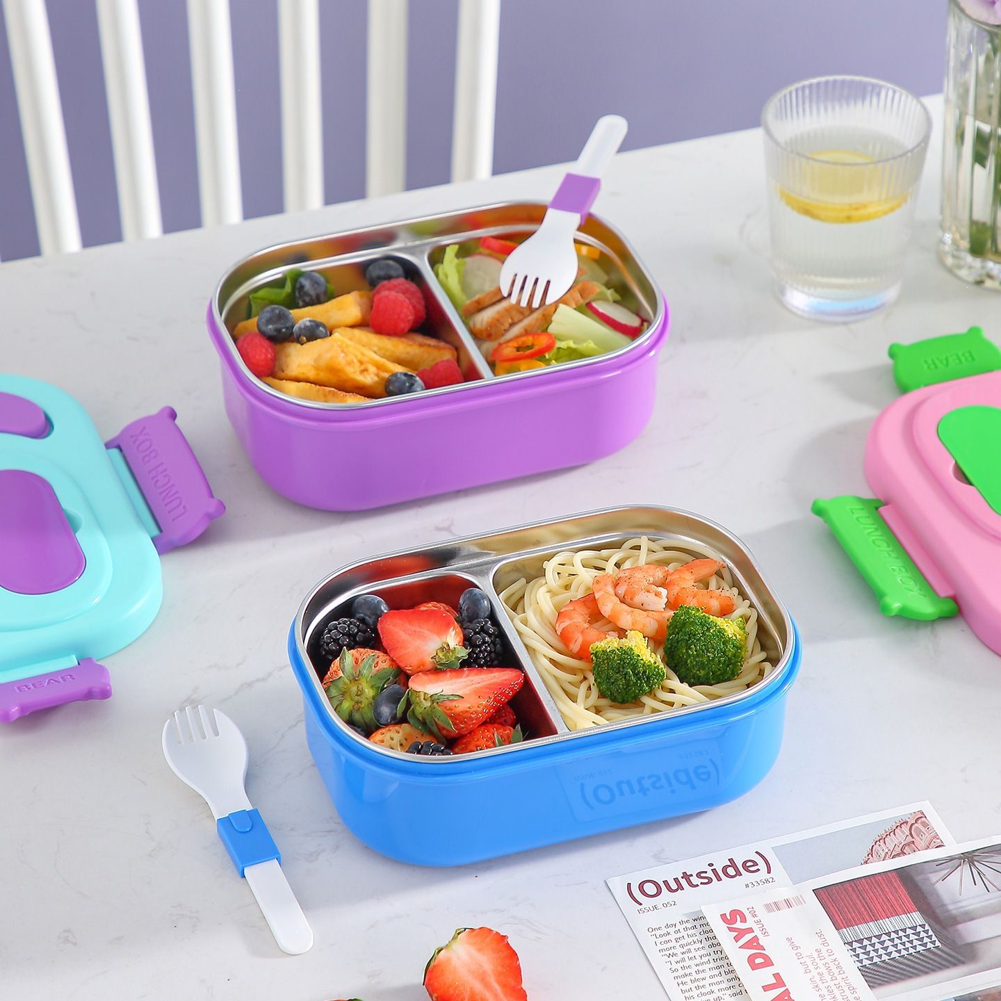 Fiambrera Bento de Acero Inoxidable 304 al por Mayor, para la Escuela y la Oficina