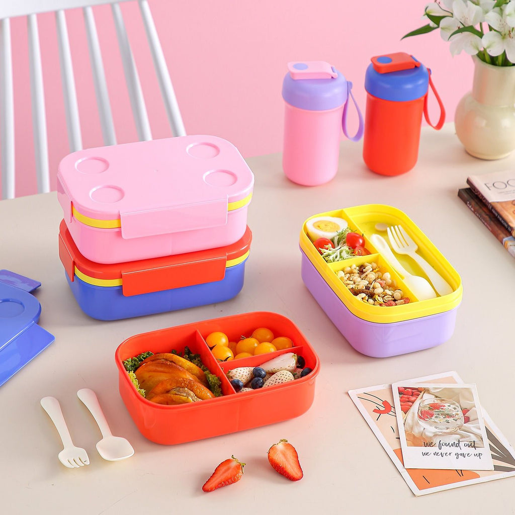 Student Building Blocks Lunch Box Microwave Safe Office Worker Compartment Bento Box Meal Prep Lunch Box
