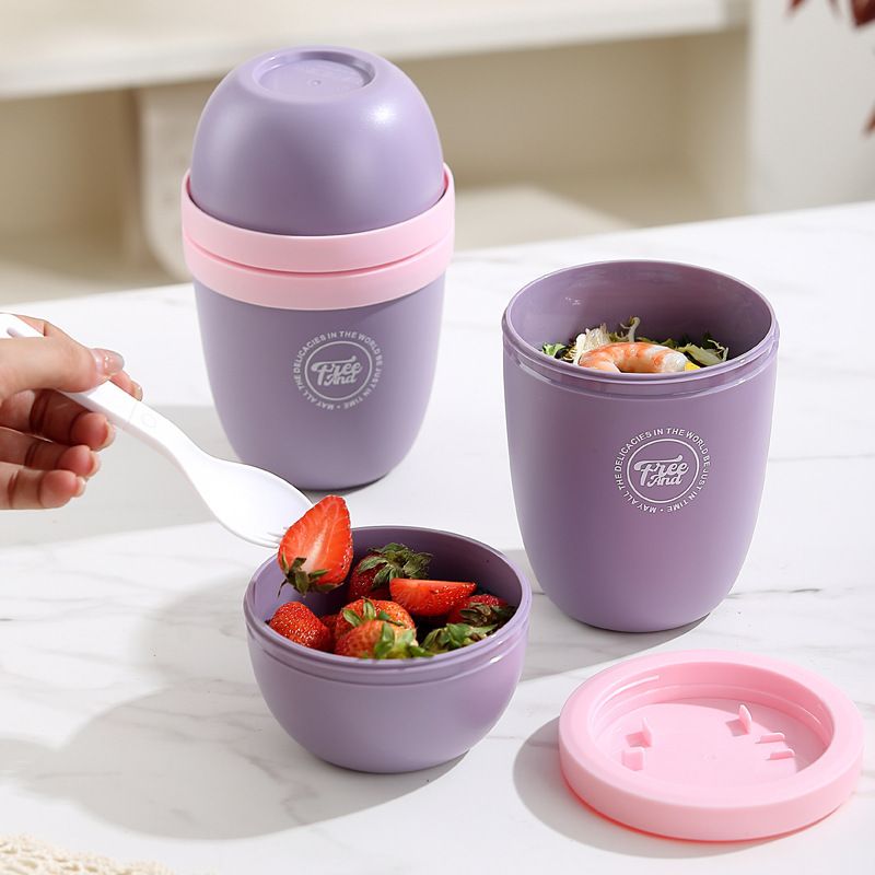 Student Dopamine Oatmeal Cup Office Worker Portable Salad Cup Plastic Bento Food Container