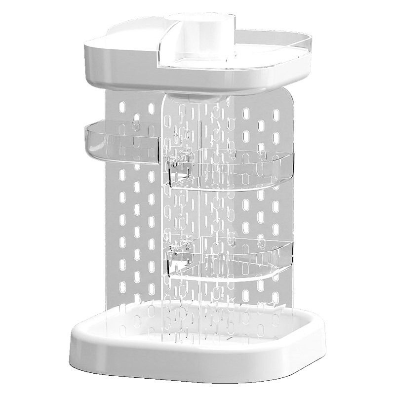 Rotating Cosmetic Storage Box Transparent Acrylic Storage Turntable Desktop Vanity Skincare Lipstick Organizer Rack