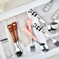 Cartoon Little Bear Frog Stainless Steel Tableware Set Student Spoon and Fork Set 2-Piece Set Storage Portable Travel