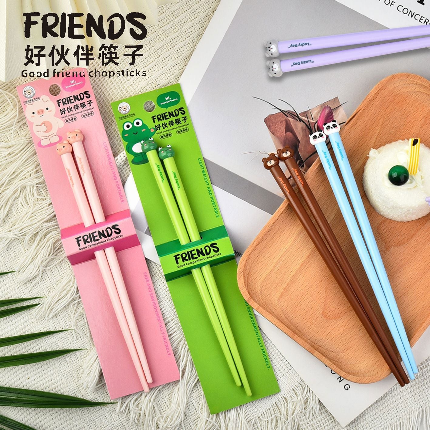 Palillos de plástico al por mayor para niños, palillos de aprendizaje para niños