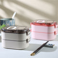 Student 304 Stainless Steel Lunch Box Multi-Layer Lunch Box with Handle Removable Office Worker Layered Lunch Bento Box Tableware