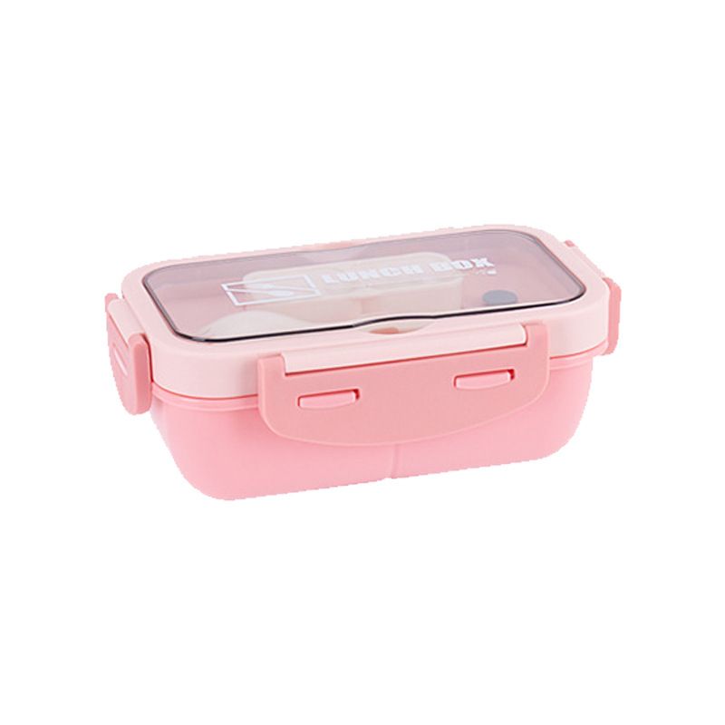 Japanese Style Minimalist Student Compartment Lunch Box Office Worker Lunch Bento Box Microwave Safe Heating with Cutlery Sauce Box